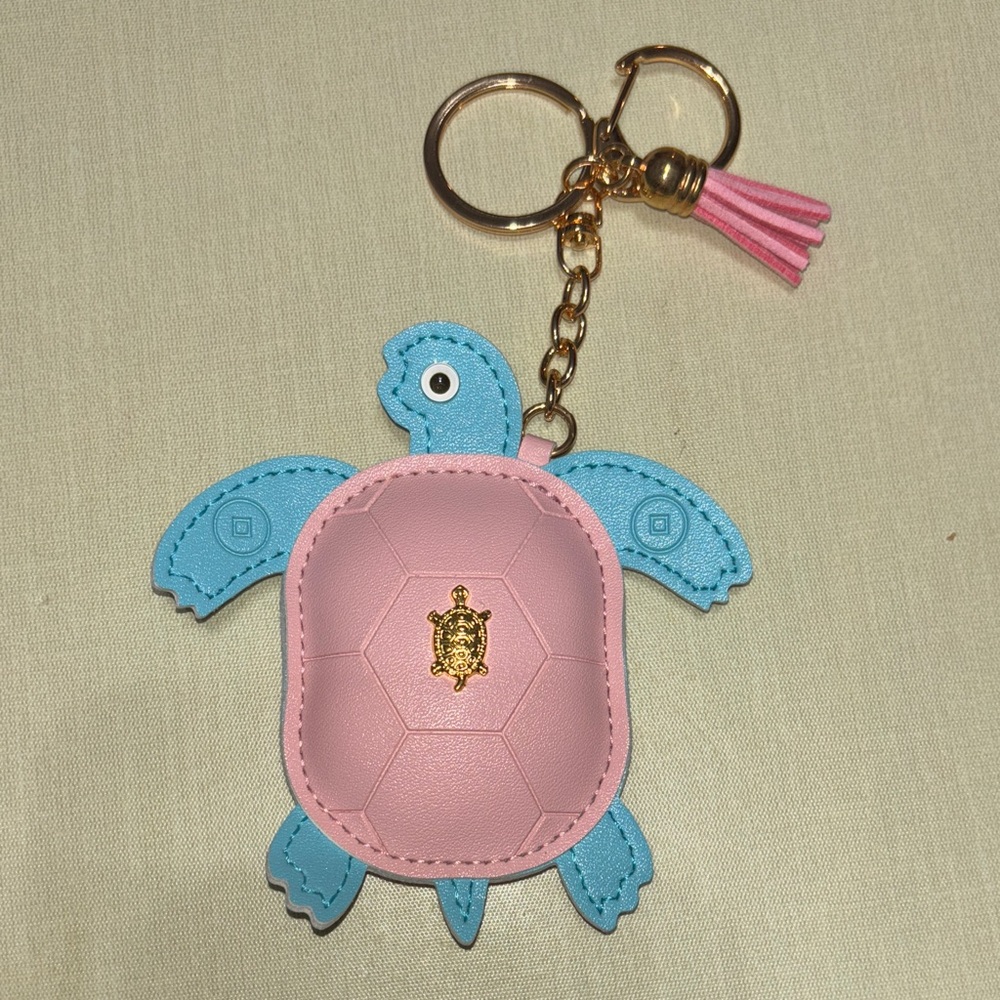 Pink and Blue Turtle Keychain/ Bag Charm - NWOT